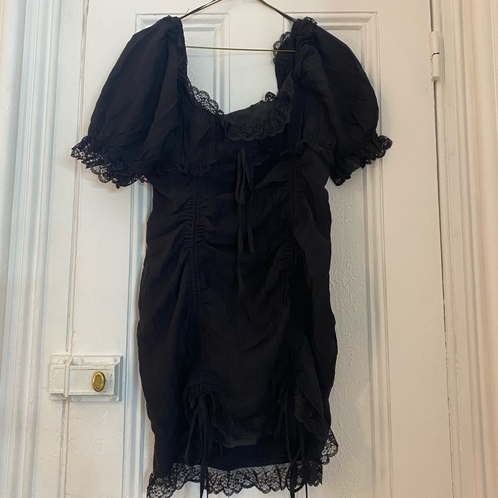 Black dress with lace detailing